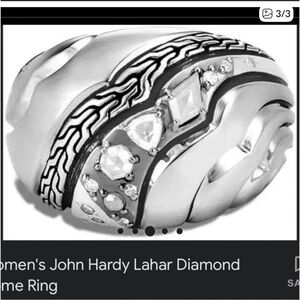 John Hardy Silver Ring with White Diamonds